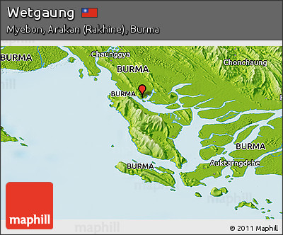 Physical Panoramic Map of Wetgaung