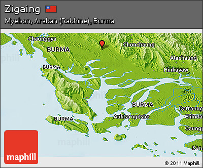 Physical Panoramic Map of Zigaing