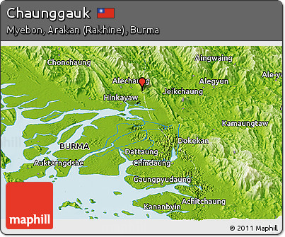 Physical Panoramic Map of Chaunggauk