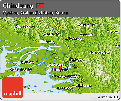 Physical Panoramic Map of Chindaung