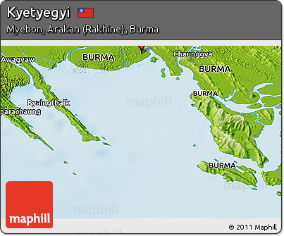 Physical Panoramic Map of Kyetyegyi