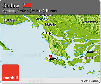 Physical Panoramic Map of Ôndaw
