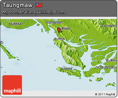 Physical Panoramic Map of Taungmaw