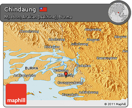 Political Panoramic Map of Chindaung