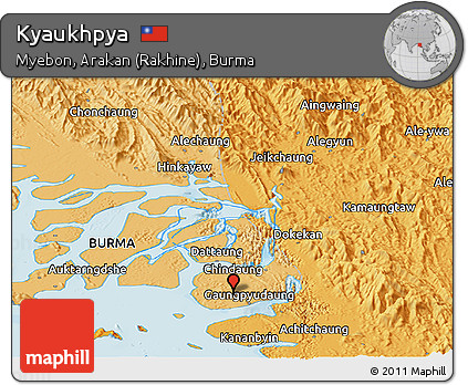 Political Panoramic Map of Kyaukhpya