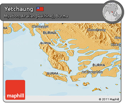Political Panoramic Map of Yetchaung