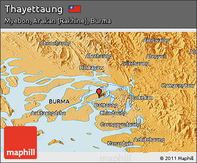 Political Panoramic Map of Thayettaung
