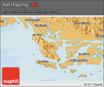 Political Panoramic Map of Yetchaung