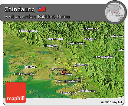 Satellite Panoramic Map of Chindaung