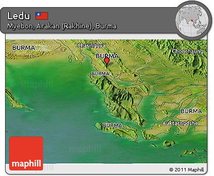 Satellite Panoramic Map of Ledu