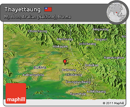 Satellite Panoramic Map of Thayettaung