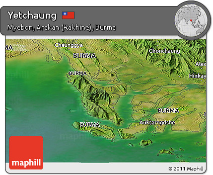 Satellite Panoramic Map of Yetchaung