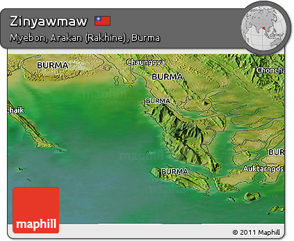 Satellite Panoramic Map of Zinyawmaw