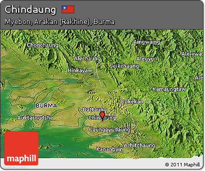 Satellite Panoramic Map of Chindaung