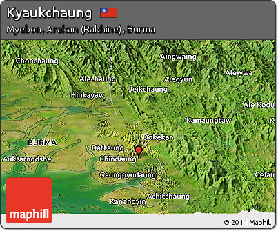 Satellite Panoramic Map of Kyaukchaung