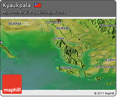 Satellite Panoramic Map of Kyaukpala