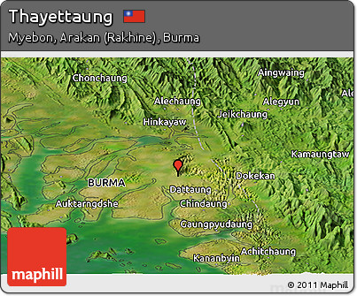 Satellite Panoramic Map of Thayettaung