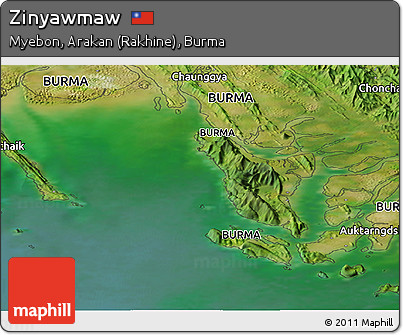 Satellite Panoramic Map of Zinyawmaw