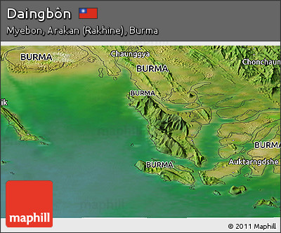 Satellite Panoramic Map of Daingbôn