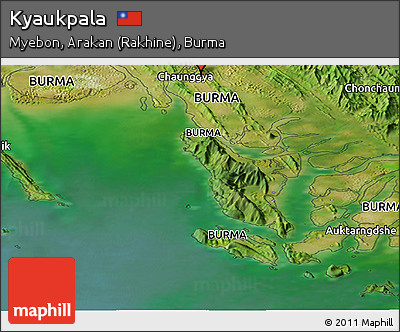 Satellite Panoramic Map of Kyaukpala