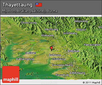 Satellite Panoramic Map of Thayettaung