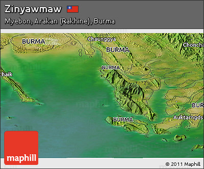 Satellite Panoramic Map of Zinyawmaw