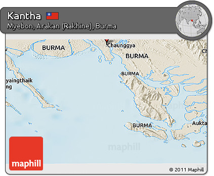 Shaded Relief Panoramic Map of Kantha