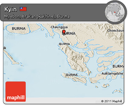 Shaded Relief Panoramic Map of Kyin