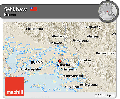 Shaded Relief Panoramic Map of Setkhaw