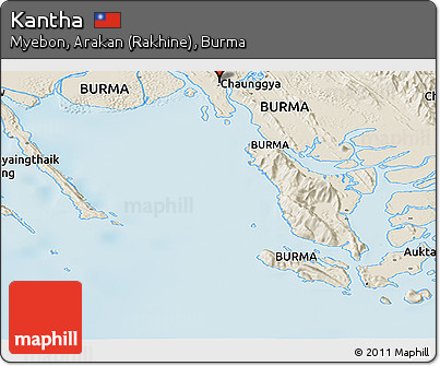 Shaded Relief Panoramic Map of Kantha