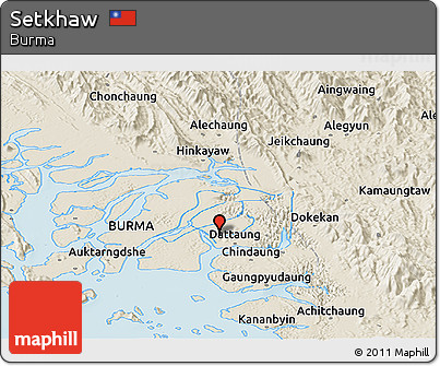 Shaded Relief Panoramic Map of Setkhaw
