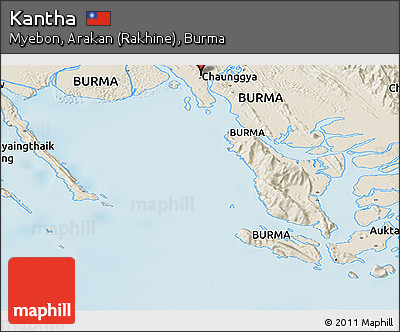 Shaded Relief Panoramic Map of Kantha