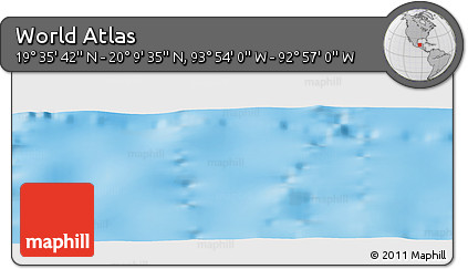 Physical Panoramic Map of the Area around 19° 52' 38" N, 93° 25' 30" W