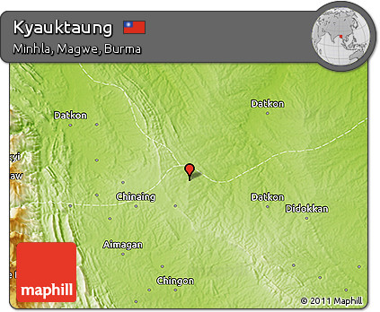 Physical 3D Map of Kyauktaung
