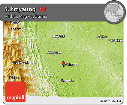 Physical 3D Map of Sutmyaung