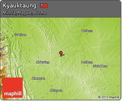 Physical 3D Map of Kyauktaung