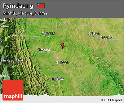 Satellite 3D Map of Pyindaung