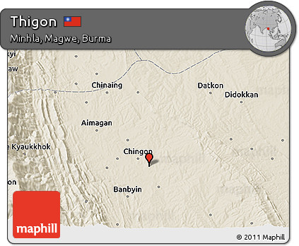 Shaded Relief 3D Map of Thigon