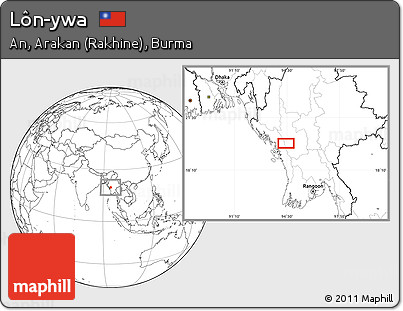Blank Location Map of Lôn-ywa