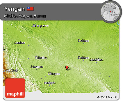 Physical Panoramic Map of Yengan
