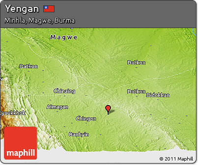 Physical Panoramic Map of Yengan