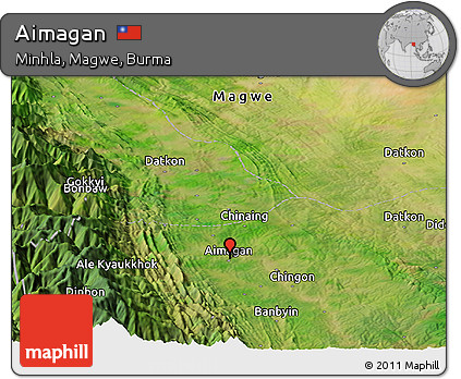 Satellite Panoramic Map of Aimagan