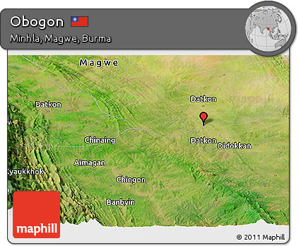 Satellite Panoramic Map of Obogon
