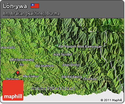 Satellite Panoramic Map of Lôn-ywa