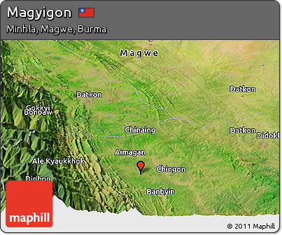 Satellite Panoramic Map of Magyigon