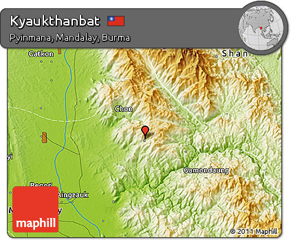 Physical 3D Map of Kyaukthanbat