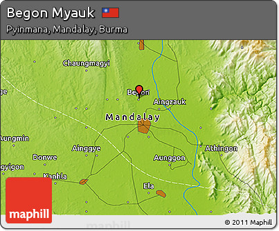 Physical 3D Map of Begon Myauk