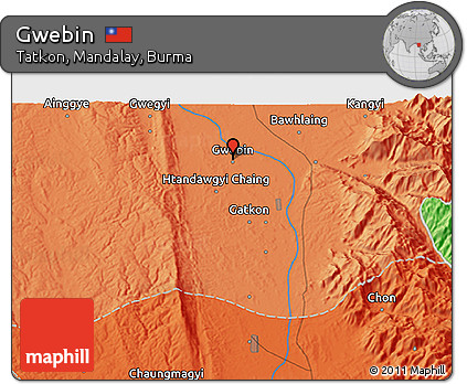 Political 3D Map of Gwebin