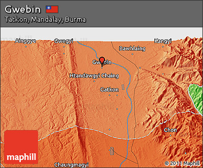 Political 3D Map of Gwebin