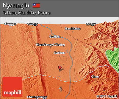 Political 3D Map of Nyaunglu